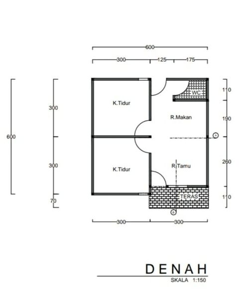 foto denah rumah tipe 36 perumahan Mutiara Damai