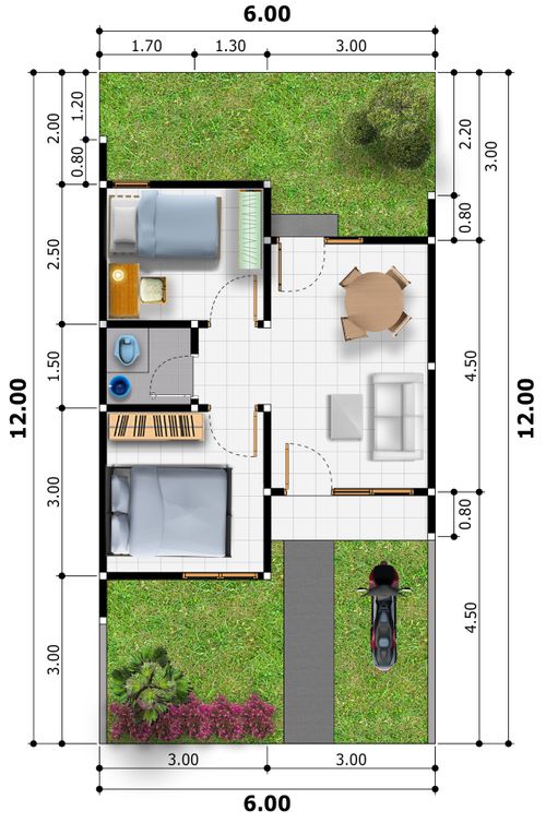 foto denah rumah tipe 36 perumahan Grha Mandiri 3