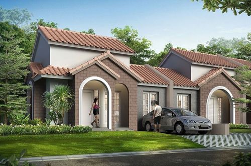 foto tampak rumah tipe Escala perumahan Rancamaya Golf Estate