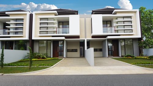 foto tampak rumah tipe MAGNOLIA perumahan GRAND SHARON RESIDENCE tahap 1 dan 2