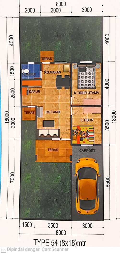 foto denah rumah tipe 54 perumahan Gardenia