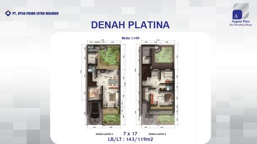 foto denah rumah tipe Platina perumahan Perumahan Argent Parc