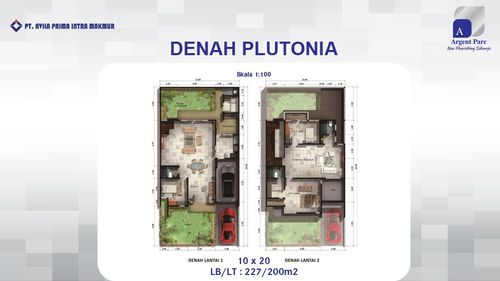 foto denah rumah tipe Plutonia perumahan Perumahan Argent Parc
