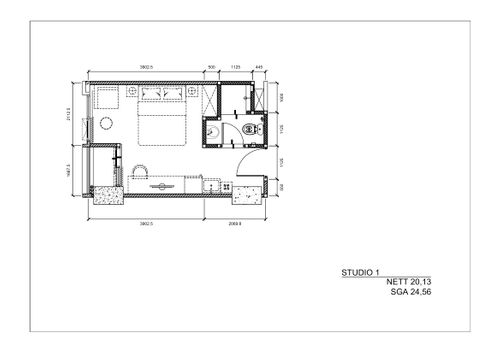 foto denah rumah tipe studio 1B perumahan GATEWAY PARK LRT CITY JATIBENING
