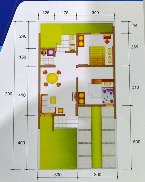 foto denah rumah tipe 36/72 perumahan Perumahan Puskeu Mabes Polri