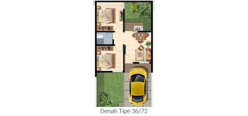 foto denah rumah tipe MAJAPAHIT 36/72 (FEB) perumahan PANJIBUWONO RESIDENCE