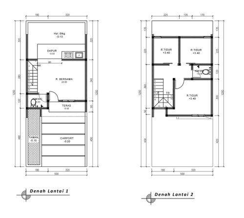 foto denah rumah tipe 50 Compact (464) perumahan G-Land Ciwastra Park