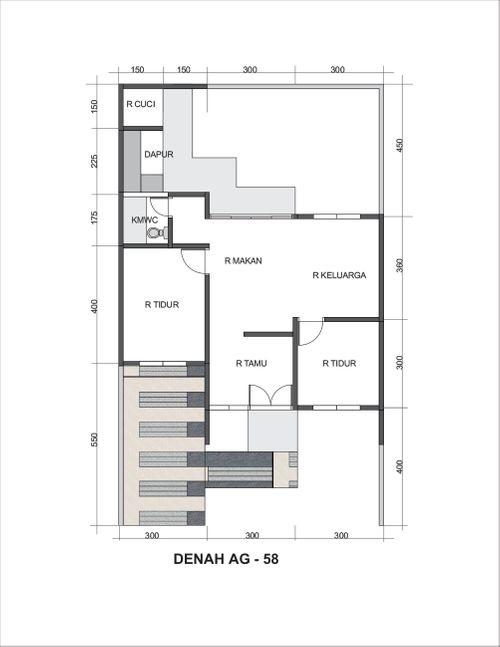 foto denah rumah tipe T.77 perumahan Villa Puncak Tidar