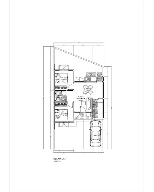 foto denah rumah tipe New Arum 46 perumahan Banjar Mukti Residence