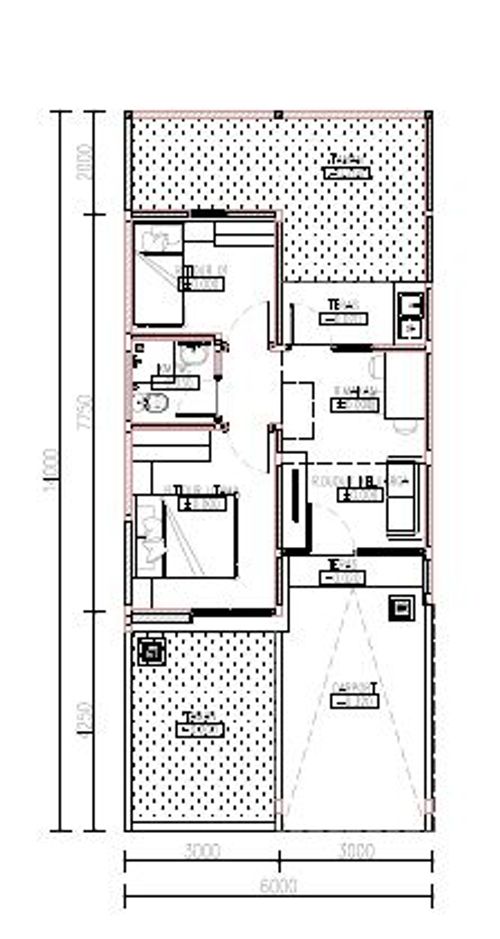 foto denah rumah tipe PRV HICKORY 6X12 perumahan PERUMAHAN PODOMORO RIVER VIEW