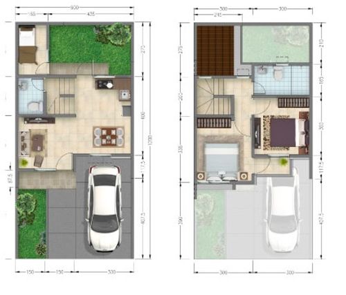 foto denah rumah tipe VISTA perumahan PARADISE SERPONG CITY BLOK F