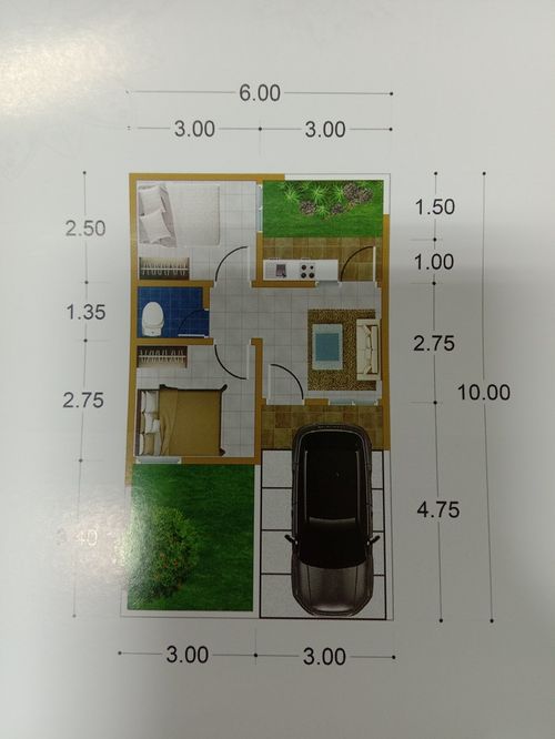 foto denah rumah tipe 30/60 perumahan KARTIKA RESIDENCE