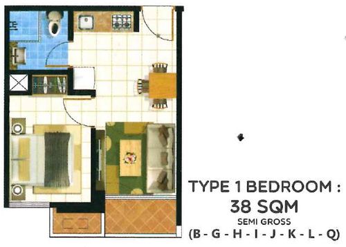 foto denah rumah tipe STD (DAFFODIL 1BR) perumahan TAMAN ANGGREK RESIDENCES