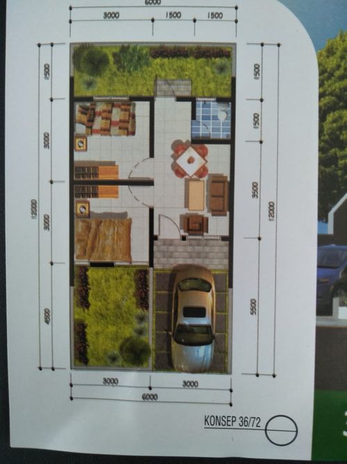foto denah rumah tipe 36/72 perumahan Cikarang Griya Pratama