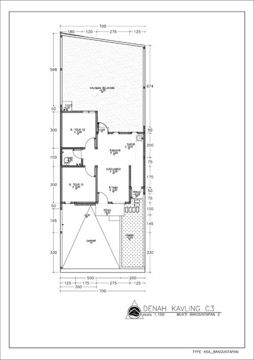foto denah rumah tipe 45 perumahan MUKTI BANGUNTAPAN RESIDENCE 2