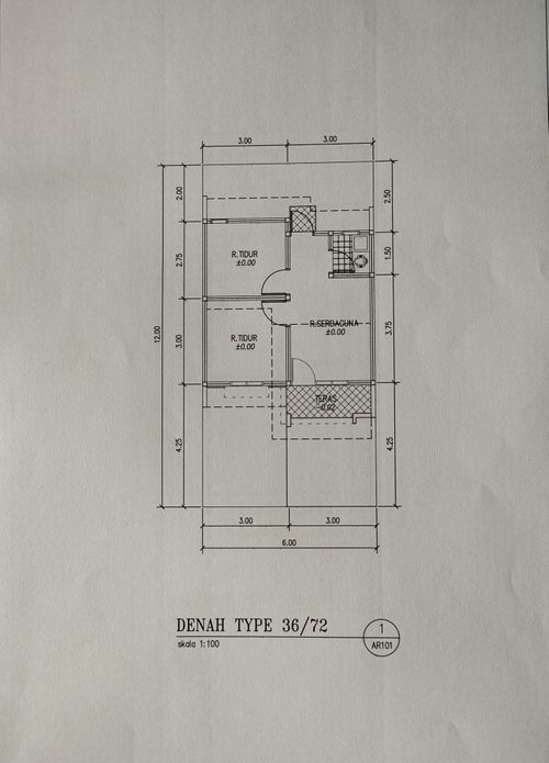 foto denah rumah tipe 36 perumahan TAMAN CIBADUYUT INDAH III