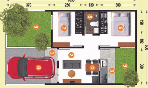 foto denah rumah tipe 30/63 perumahan Perumahan Graha Beka Residence