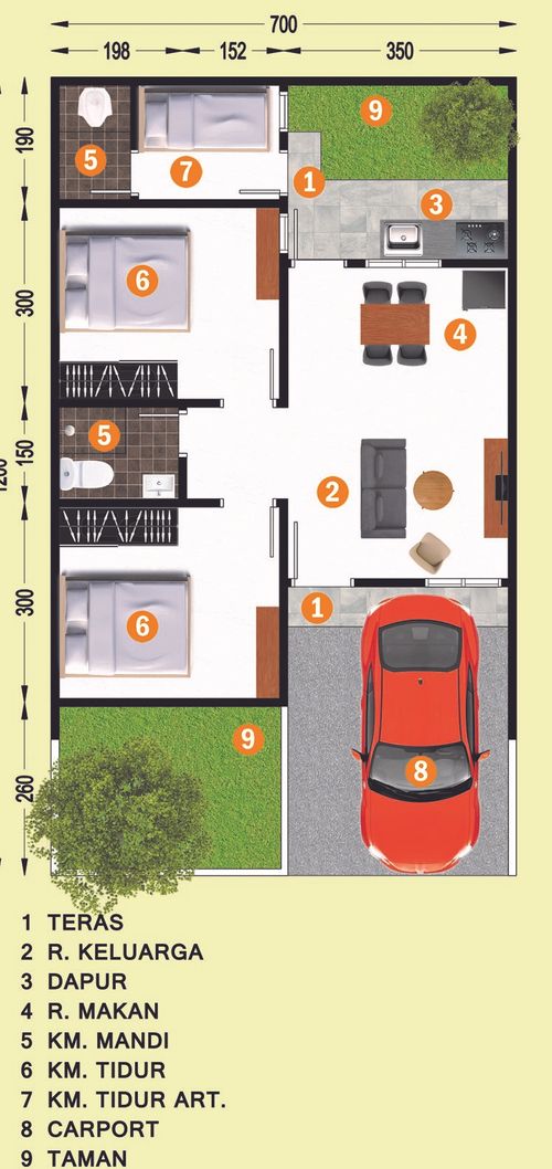 foto denah rumah tipe Aurora (50/84) perumahan Perumahan Graha Beka Residence