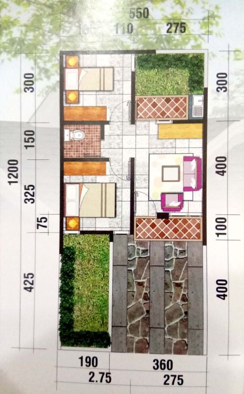 foto denah rumah tipe 36/66 perumahan GRAHA PERMATA PORIS