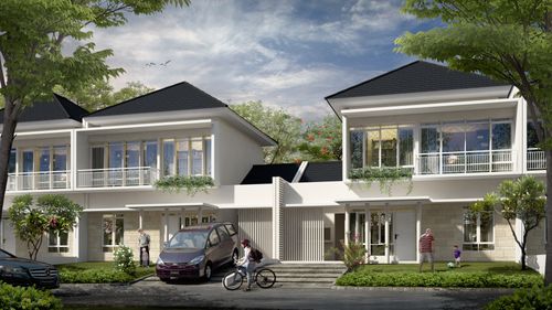 foto tampak rumah tipe 112 perumahan Tamansari Grand Samarinda