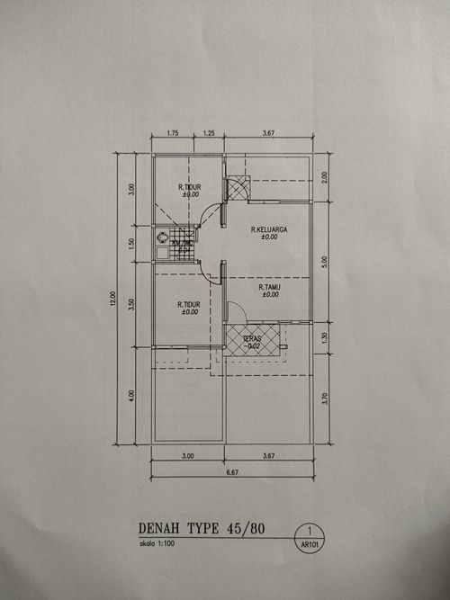 foto denah rumah tipe 45 perumahan TAMAN CIBADUYUT INDAH III