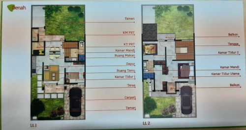 foto denah rumah tipe New Pasadena perumahan SPRING GARDEN RESIDENCE