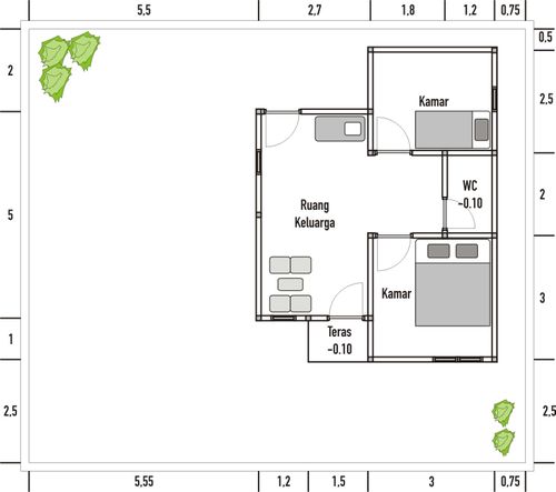 foto denah rumah tipe Standar B perumahan BORNEO JAYA RESIDENCE