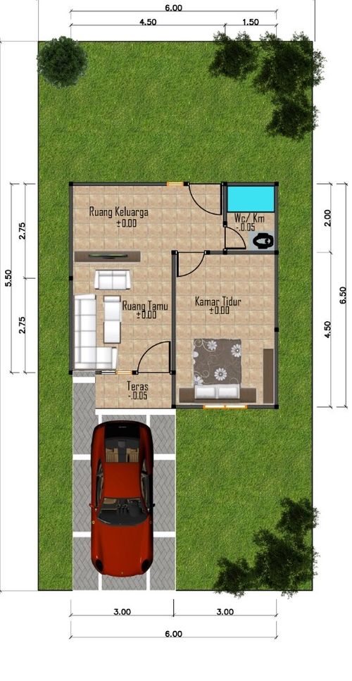 foto denah rumah tipe 36 perumahan GREENSAVA HOKILAND Blok B