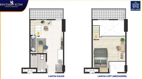 foto denah rumah tipe Studio perumahan Apartement Bintaro Icon