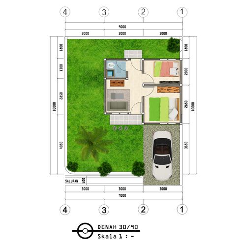 foto denah rumah tipe 33/99 perumahan PESONA KAHURIPAN TAHAP 8