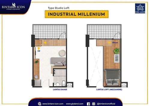 foto denah rumah tipe Studio Deluxe perumahan Apartement Bintaro Icon