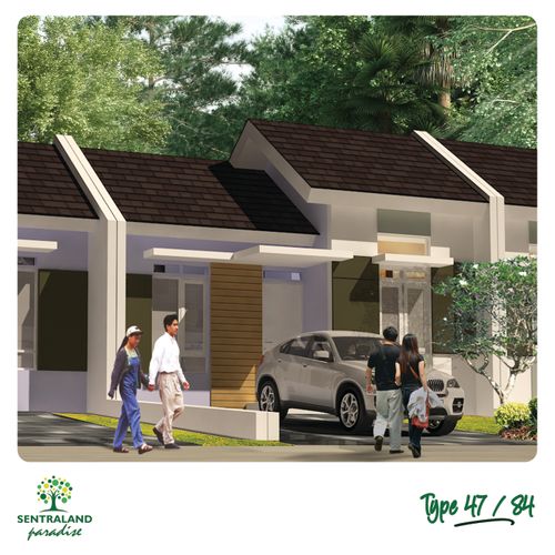 foto tampak rumah tipe 47/84 perumahan SENTRALAND PARADISE