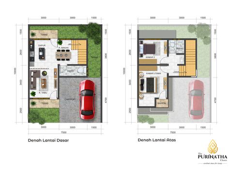 foto denah rumah tipe Cluster perumahan The Purinatha Cluster