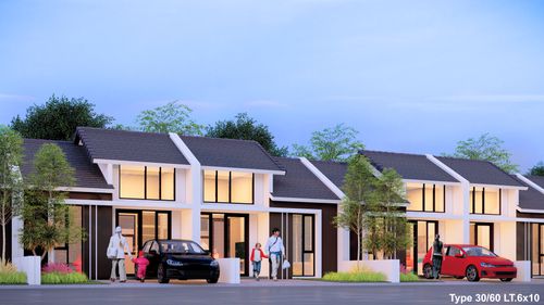 foto tampak rumah tipe Meridian perumahan GOLDEN EAST KEBOMAS III