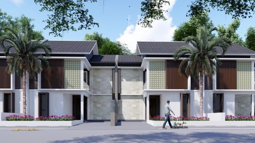 foto tampak rumah tipe 84 perumahan Athena Residence