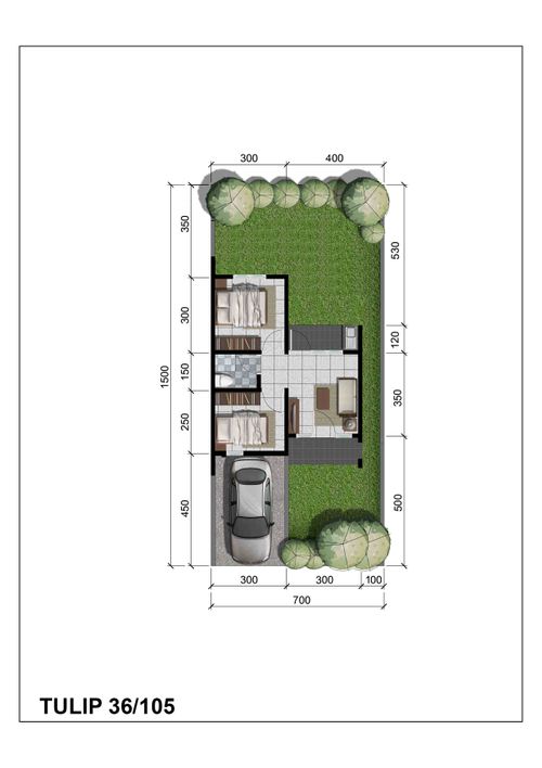 foto denah rumah tipe Tulip 4 Var (BK.17/26) perumahan CitraIndah City Bukit Tulip
