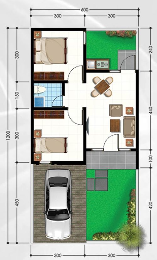 foto denah rumah tipe 39 perumahan GARDENVIEW RESIDENCE