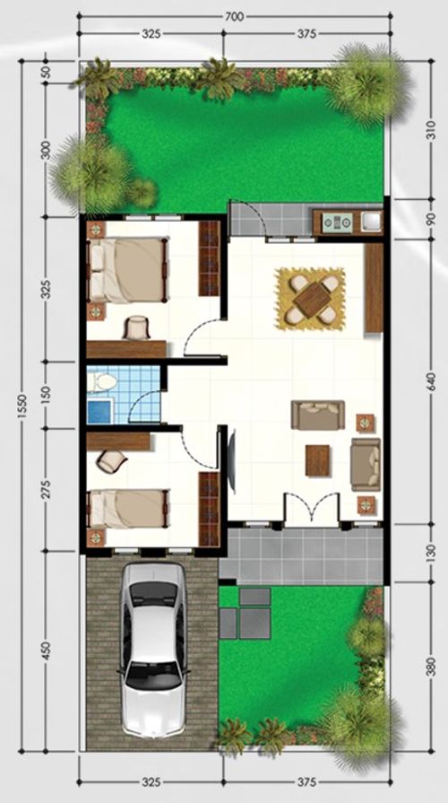 foto denah rumah tipe 54 perumahan GARDENVIEW RESIDENCE