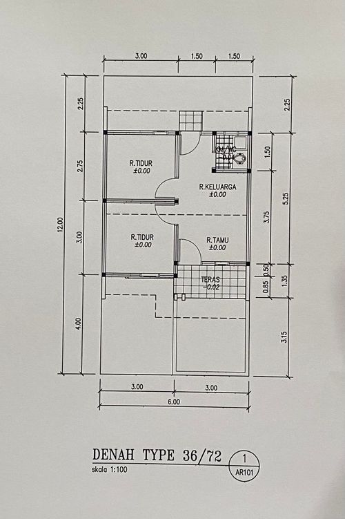 foto denah rumah tipe 36 perumahan TAMAN CIBADUYUT INDAH 2