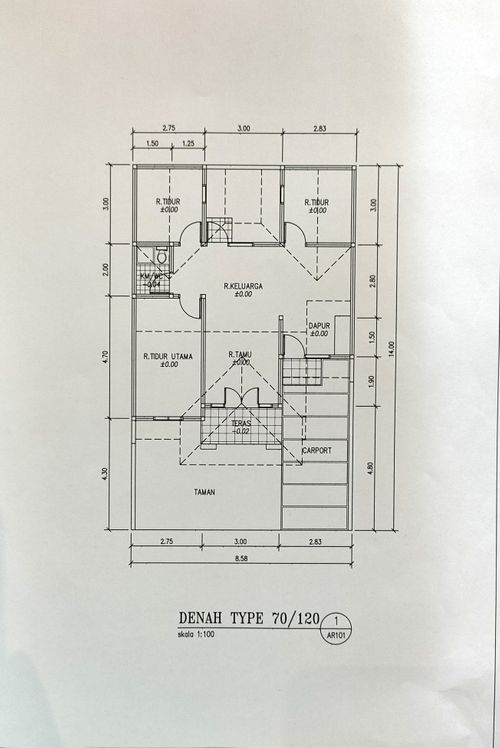 foto denah rumah tipe 70 perumahan TAMAN CIBADUYUT INDAH 2