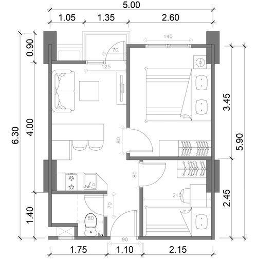 foto denah rumah tipe CORDIA - 2 BEDROOM perumahan APARTEMEN PODOMORO GOLF VIEW