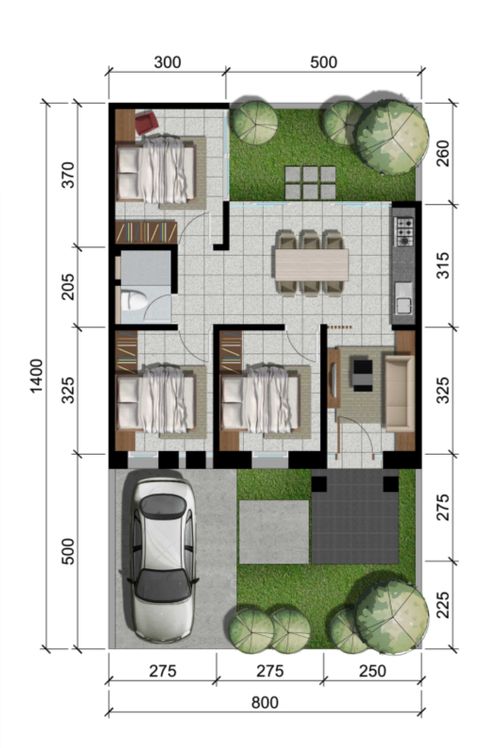 foto denah rumah tipe T.70 - De' Colorado perumahan The Argopuro