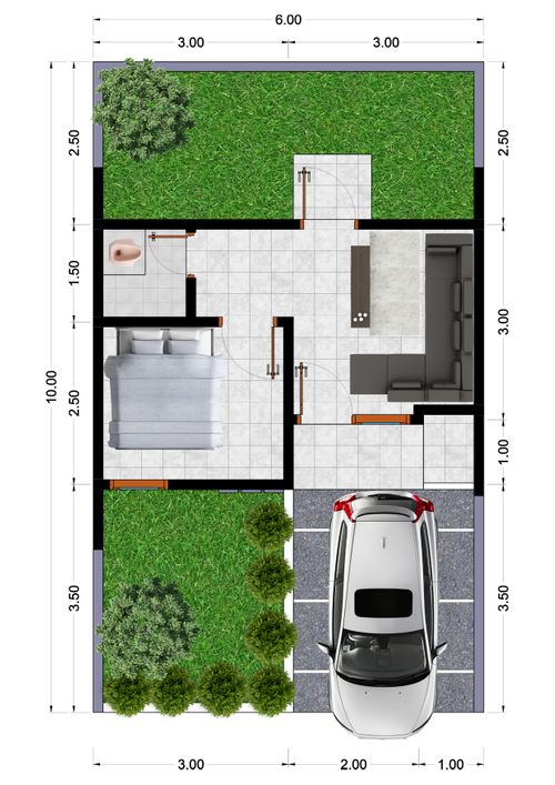 foto denah rumah tipe 25/60 perumahan GRAHA CIPTA TAMANSARI