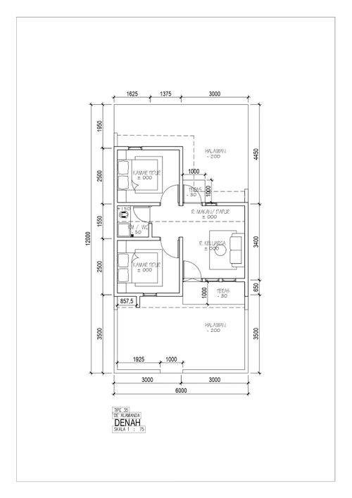 foto denah rumah tipe T.35 - Alamanda perumahan MANGLI RESIDENCE