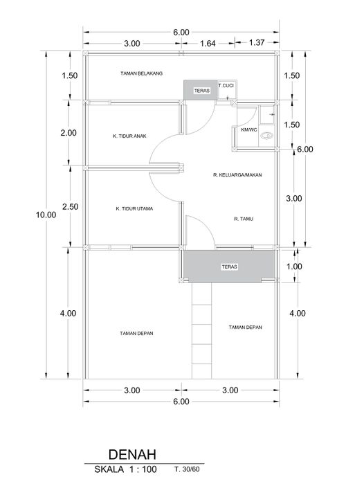 foto denah rumah tipe 30/80 perumahan GRAND PANGHEGAR RESIDENCE