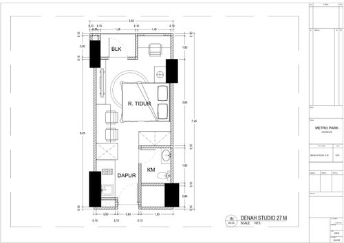foto denah rumah tipe STUDIO A perumahan APARTEMEN METRO PARK RESIDENCE