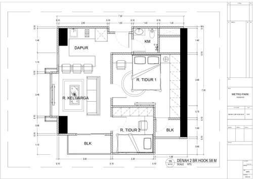 foto denah rumah tipe 2 BEDROOM CORNER A perumahan APARTEMEN METRO PARK RESIDENCE