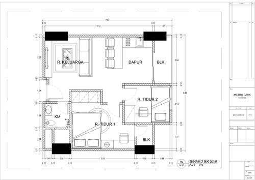 foto denah rumah tipe 2 BEDROOMS perumahan APARTEMEN METRO PARK RESIDENCE