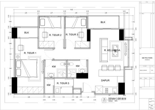 foto denah rumah tipe 3 BEDROOMS perumahan APARTEMEN METRO PARK RESIDENCE