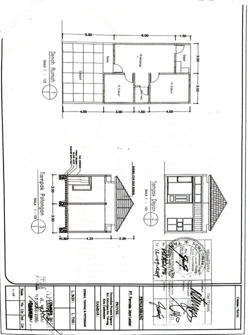 foto denah rumah tipe 48/171 perumahan PERMATA REGENCY HZ